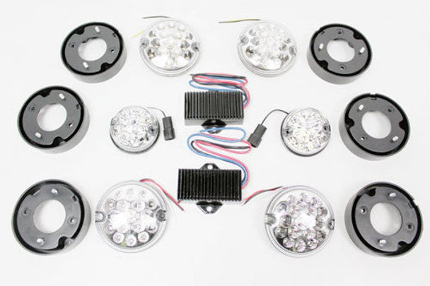 Defender and Series 95mm Clear LED Rear Light Upgrade Kit