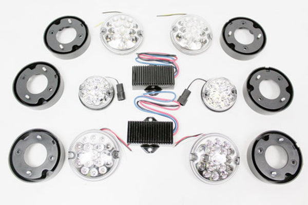 Defender and Series 95mm Clear LED Rear Light Upgrade Kit