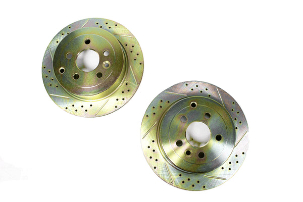 Freelander 2 Terrafirma Rear Brake Disc's Cross Drilled & Grooved (Pair)