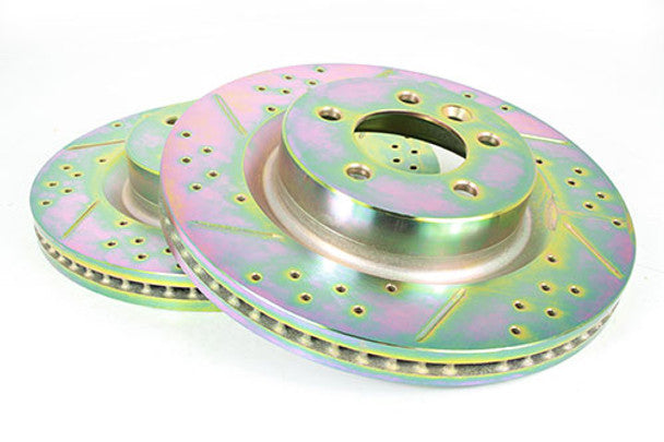 Discovery 3/ Range Rover Sport (4.4 V8) Terrafirma Front Drilled And Grooved Disc Set (pair)