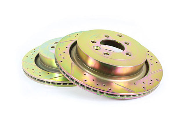 Discovery 3(4.4 V8)& 4/ Range Rover Sport Terrafirma Rear Drilled & Grooved Brake Disc Set